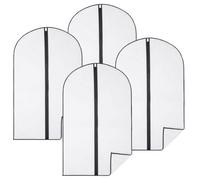 Lot de 4 housses pour vêtements à suspendre avec zip - 60 x 120 cm - Opaque - Vivezen