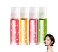 Lot de 4 huiles à lèvres 8 ml x 4 pièces, contre la sécheresse et les fissures, soigne intensément les lèvres, fraise, orange, pêche et avocat