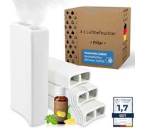 Lot de 4 humidificateurs chauffants en céramique I Crochet et huile parfumée [Lot économique de 400 ml] I Humidificateur d'eau pour radiateurs parfumés I Humidificateur et réservoir d'eau