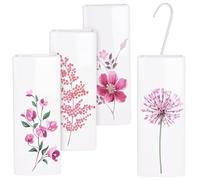 Lot de 4 humidificateurs - En céramique - Blanc - Motif floral