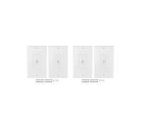 Lot de 4 œillets Muraux Flexibles En Caoutchouc avec Plaque Murale Décorative, Plaque de Passage 1 Gang pour Câbles Basse Tension