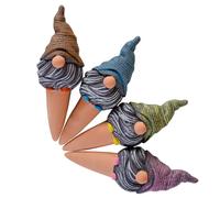 Lot de 4 inserts pour pots à arrosage automatique en terre cuiteavec picots d'arrosage et motif gnome. Idéal pour les plantes en potcet arroseur est parfait pour les vacances et convient à une utilisa