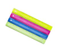 Lot de 4 instruments de mesure mathématiques transparents de 30,5 cm pour enseignants, enseignants, dessin, maîtres courts, pour les mesures