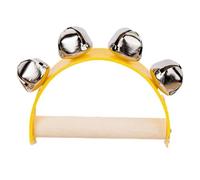 Lot de 4 instruments musique en bois for enfants, jouets éducatifs for l'éducation précoce des tout-petits, clochettes à main colorées demi-cercle(Yellow)