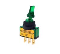 Lot de 4 interrupteurs à bascule ASW-14D for voiture, trou de fixation 12 mm, 12 V, 20 A, rouge/jaune/bleu/vert (4 couleurs au choix)(Green)