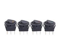 Lot de 4 interrupteurs à bascule ronds 12 V avec lumière LED 3 broches ON Off pour voiture, bateau, camion (lot de quatre couleurs)