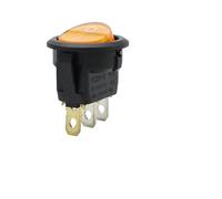 Lot de 4 interrupteurs à bascule ronds à LED for bateau 12 V 220 V SPST ON/OFF, commandes électriques les plus vendues KCD1-2(Yellow 4Pcs,220V)