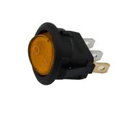 Lot de 4 interrupteurs à bascule ronds à LED for bateau 12 V 220 V SPST ON/OFF, commandes électriques les plus vendues KCD1-2(Yellow 4Pcs,12V)