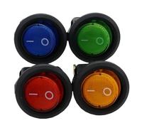 Lot de 4 interrupteurs à bascule ronds à LED for bateau 12 V 220 V SPST ON/OFF, commandes électriques les plus vendues KCD1-2(Mixed 4Pcs,220V)
