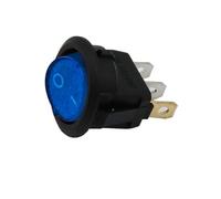 Lot de 4 interrupteurs à bascule ronds à LED for bateau 12 V 220 V SPST ON/OFF, commandes électriques les plus vendues KCD1-2(Blue 4Pcs,12V)