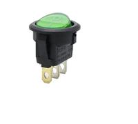 Lot de 4 interrupteurs à bascule ronds à LED for bateau 12 V 220 V SPST ON/OFF, commandes électriques les plus vendues KCD1-2(Green 4Pcs,12V)