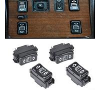 Lot de 4 interrupteurs de lève-vitre électrique pour console Mercedes W124 W126 W201 190E 260E 300E 2 gauche et 2 droite Remplace 1248204510 1248204610