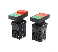 Lot de 4 interrupteurs de pression encastrables à double bouton Start/Stop avec lampe de signalisation, alliage de zinc XB2-EW8465, AC 660 V/DC 400 V, pour automatisation industrielle, 22 mm