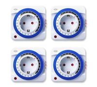 Lot de 4 interrupteurs horaires mécaniques ELRO TI1000 | Compact | Temps de commutation de 15 minutes | jusqu'à 3600 W | Utilisation en intérieur