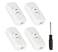 Lot de 4 interrupteurs intermédiaires 6 A 250 V - Interrupteur à cordon 2-3 broches - Interrupteur à bascule - Interrupteur en ligne pour lampe de table, lampe de chevet, petits appareils (blanc)
