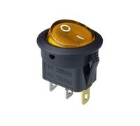 Lot de 4 interrupteurs LED 12 V/220 V 10 A 12 V, interrupteur d'alimentation, bouton poussoir marche/arrêt, interrupteur à bascule rond à 3 broches KCD1(Yellow,220V)