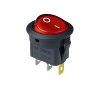 Lot de 4 interrupteurs LED 12 V/220 V 10 A 12 V, interrupteur d'alimentation, bouton poussoir marche/arrêt, interrupteur à bascule rond à 3 broches KCD1(Red,12V)