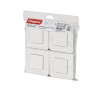 Lot de 4 interrupteurs va-et-vient 10A complet Mosaic - Blanc