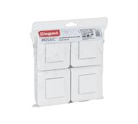 Lot de 4 interrupteurs va et vient 10A complet - Mosaic - Blanc - Legrand