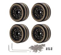 Lot de 4 jantes Beadlock de 1,2 pouces, en laiton, à stabilité accrue, pour chenilles RC, accessoires de mise à niveau pour voiture Traxxas 1/18 RC