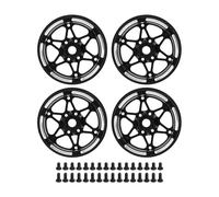 Lot de 4 jantes de 1,9 po en fibre de carbone RC Beadlock pour chenilles axiales SCX10 1/10 RC pour Gen8 pour Gelande II pour Finder 2 Hexagonal Star Sty