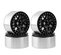 Lot de 4 Jantes de Roue à Verrouillage de Talon en Aluminium CNC 2.2 for Voiture sur chenilles RC 1/10 for Axial SCX10 RR10 for Wraith TRX4 TRX-6(Zwart)