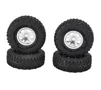 Lot de 4 jantes en alliage d'aluminium et pneus en caoutchouc de 2,5 cm pour chenilles axiales SCX24 90081 AXI00001 AXI00002 1/24 (Tu colore)