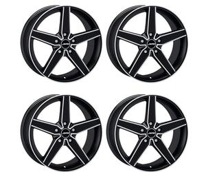 Lot de 4 jantes en aluminium AUTEC Delano 8,0 x 18 ET35 5 x 112 - Noir mat poli - Compatible avec Audi A3 A4 A5 A6 A7 A8 Q2 Q3 Q5 RS, 3 S3 S4 S5 SQ2 TT