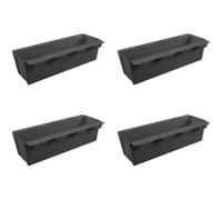 ARTECSIS Jardiniere Plastique Rectangulaire 37cm I Lot de 4 Jardinières pour Palette Europe I Anthracite