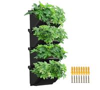 Lot de 4 jardinières murales verticales faciles à installer pour herbes, fleurs, plantes grasses, parfaites pour la décoration extérieure de la maison et les murs verts