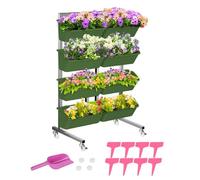 Lot de 4 jardinières murales verticales - Installation sans effort pour jardins verticaux - Système de mur vert - Parfait pour les herbes, les fleurs, les plantes grasses, la décoration d'intérieur