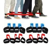 Lot de 4 jeux de coordination team building, sangles de course à quatre jambes réglables, accessoires pour jeux de groupe, journées sportives scolaires, camps et jeux en extérieur, adultes et enfants