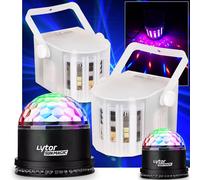 Lot de 4 jeux de lumi?re effet 2 DERBY ? 4 LEDs RGBW + Etriers fixations + 2 Astro SUNMAGIC RVB