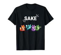 Lot de 4 Jeux de saké musicaux avec 4 Renards T-Shirt