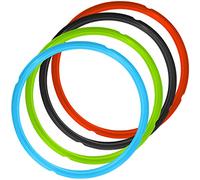 Lot de 4 Joint D'étanchéité, FineGood 5/6qt Taille Silicone Anneaux Accessoire pour Autocuiseur - Rouge, Noir, Bleu, Vert