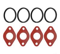 Lot de 4 joints de bride et joints d'étanchéité en silicone souple compatibles avec Taco 007 Series B&G Grundfos pour Armstrong pour la prévention des fuites et la réduction du bruit - Noir et orange
