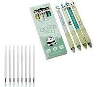 Lot De 4 Jolis Stylos Gel Effaçables Modèle Panda Stylo Kawaii Effacable,Stylo Frixion Effacable,Livré Avec 10 Recharges