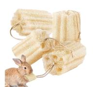 Lot de 4 jouets à mâcher pour lapins - Support nutritionnel - Robuste et sain - Accessoire d'enrichissement pour petits animaux domestiques - Pour la famille - Intérieur et extérieur