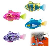 Lot de 4 jouets interactifs en forme de poisson pour chat - 7,5 x 3,5 x 2,2 cm - Jouet de natation pour chats et enfants - Pour s'amuser à l'heure du bain