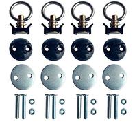 Lot de 4 Kits d'arrimage Ronds pour Point d'ancrage avec ancrage à dégagement Rapide