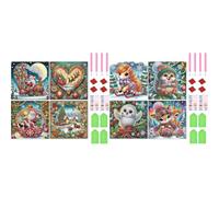 Lot de 4 kits de peinture diamant 5D, forme spéciale strass, 30 x 30 cm, pour art mural et décoration d'intérieur