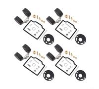 Lot de 4 kits de réparation de carburateur avec flotteurs compatibles avec motos Honda CB750K 1972-1976 - L'ensemble comprend joints, jets, aiguilles et