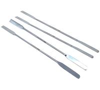 Lot de 4 Lab Micro Spatule à double extrémité carrée/Extrémité ronde (à plat Extrémités 50 mm x 9 mm), longueur 22,9 cm, Acier inoxydable