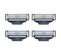 Lot de 4 lames de rasoir, recharges de lames turbo universelles à 3 couches, double bande de lubrification, idéal pour le rasage de précision, cadeau pour père ou petit ami