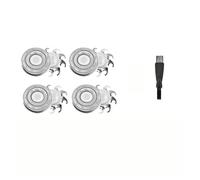Lot De 4 Lames De Rechange For Tête De Rasoir Pitbull, Compatible Avec Le Crâne, Couleur Or/argent/noir, Modèle PRO, 4 Têtes(Silver 4 pcs 1 set)