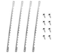 Lot de 4 lames dentelées de rechange pour couteau à pain, 8 vis, acier inoxydable 420 de 27 cm