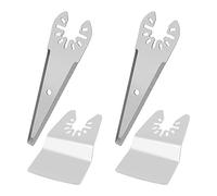 Lot de 4 lames oscillantes multi-outils et spatule incurvée compatibles avec Bosch compatible avec grattoir Chicago en acier inoxydable à trois côtés