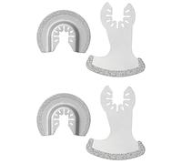 Lot de 4 lames oscillantes pour enlever les joints - Outil de coupe diamant semi-circulaire - Outil de coupe pour enlever le plâtre et le mortier (meulage tranchant)