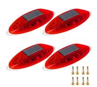 Lot de 4 lampes d'avertissement stroboscopiques solaires LED sensibles super lumineuses IP65 étanches Contrôle de la lumière Clignotant Barricade Construction Sécurité Panneaux routiers Feux de