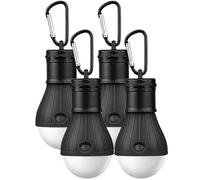 Lot de 4 lampes de camping LED portables avec mousqueton - Lanterne portable